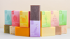 Image of 7 scents of soap bars: peppermint, grapefruit, tangerine, lavender, lemongrass, patchouli, spearmint sage