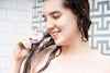 zero waste shampoo bar on hair