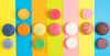 Image with shampoo and conditioner bars on colored background