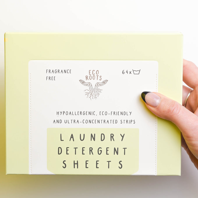 zero waste laundry detergent in hand