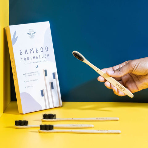 Natural Bamboo Toothbrush - Set of 4