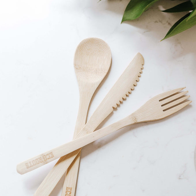 reusable bamboo cutlery set biodegradable travel