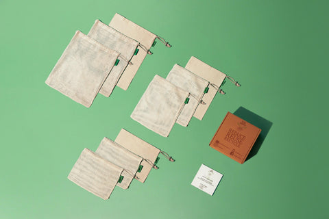 Reusable Produce Bags Organic Cotton - Set of 9