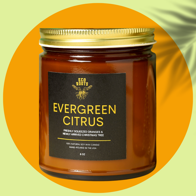 evergreen citrus cruelty-free candle