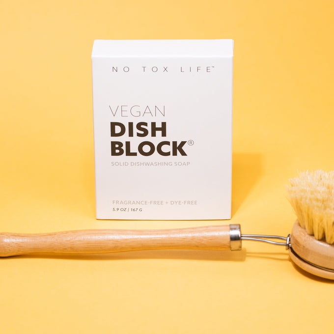 Wooden Dish, Dish Washing Soap, Kitchen Sponge and Pot Scrubber Bundle